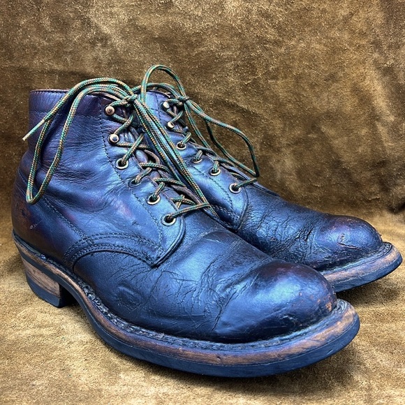 Vintage White’s Semi Dress Brownish Black Distressed Ankle Boots - Picture 3 of 14